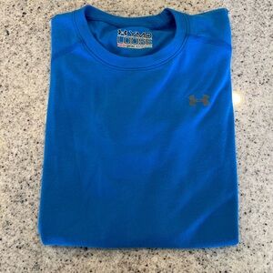 Under Armour shirt boys youth medium blue heat gear